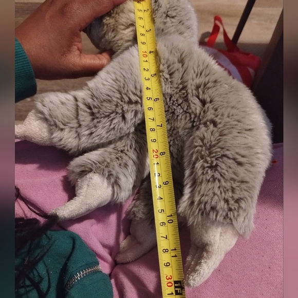 Adventure Planet Sitting Adorable Gray Sloth Bean Bag Soft Plush Toy 12in - Picture 12 of 13